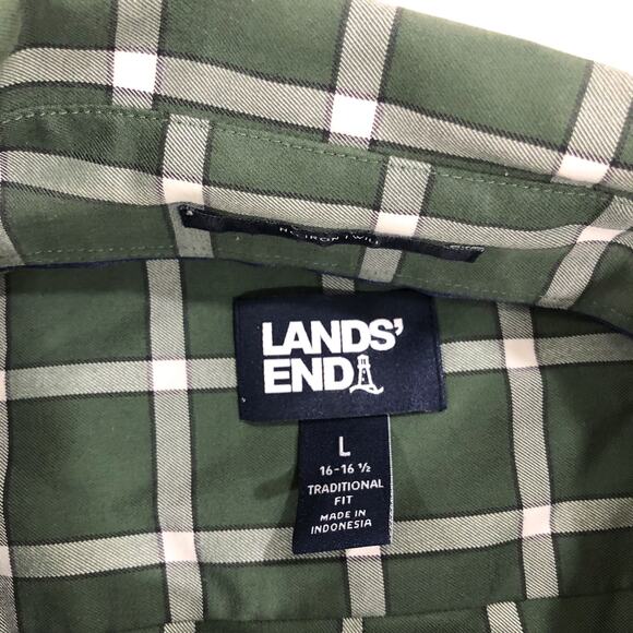 Land's End Mens Tailored Fit No Iron Twill Long Sleeve Shirt - Picture 4 of 5